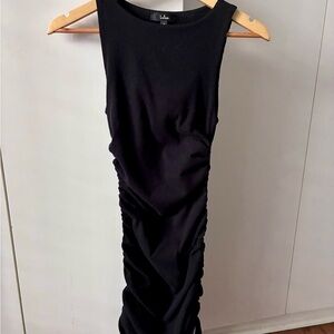 Lulu's Black Ruched Tank Dress